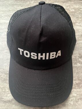 Toshiba Black Mesh Back Cap with White Interior Label